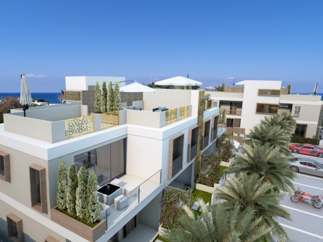 Zum Verkauf in Kyrenia,Karaoglanoglu 1 + 1 LU Llogara Wohnung auf dem Grundstück mit Pool, nur 50 m vom Meer entfernt! ** 