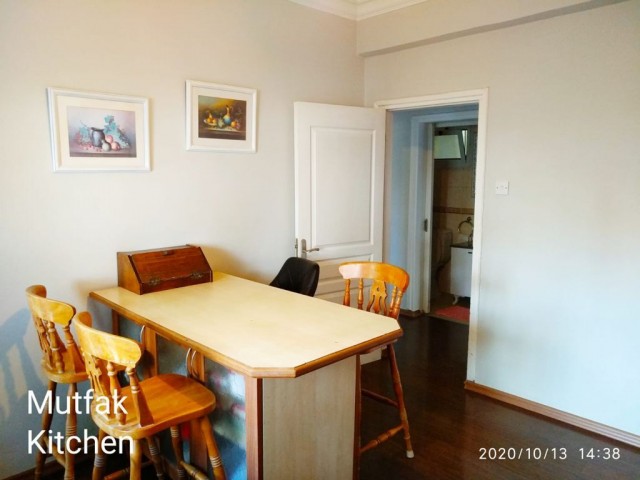 3+1 fully furnished flat for rent in the center of Kyrenia.  Garden, garage, gazebo… FAMILY RENTED ONLY