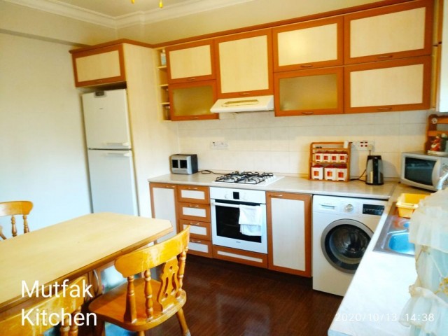 3+1 fully furnished flat for rent in the center of Kyrenia.  Garden, garage, gazebo… FAMILY RENTED ONLY