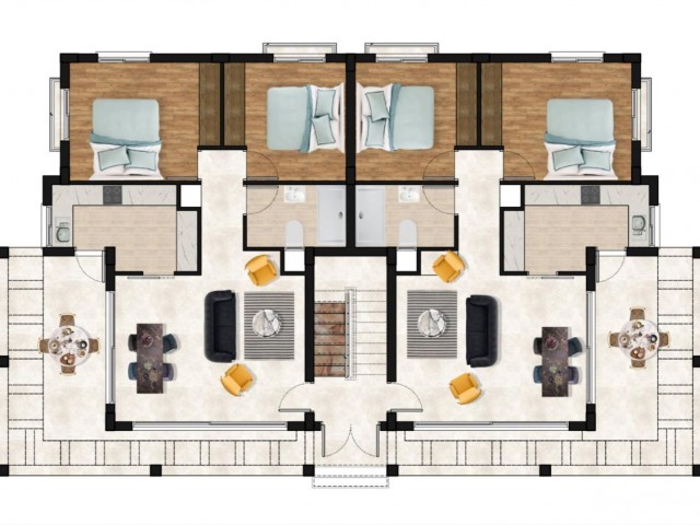 2+1 apartments  for Sale in ALSANCAK, Detached Style.  Delivery May 2022.