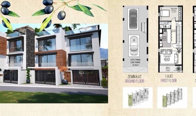 Amazing project in Zeytinlik, ready to move! 2+1 apartment and triplex villas for sale in beautiful site with swimming pool.