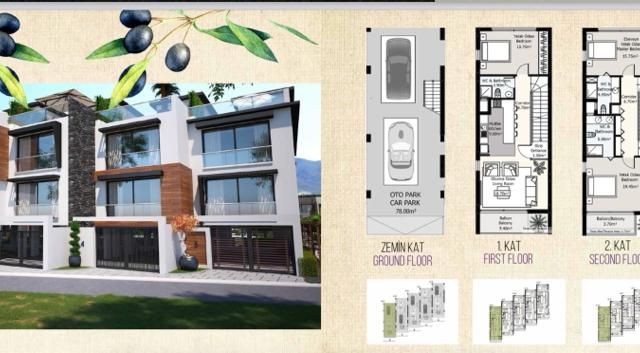 Amazing project in Zeytinlik, ready to move! 2+1 apartment and triplex villas for sale in beautiful site with swimming pool.