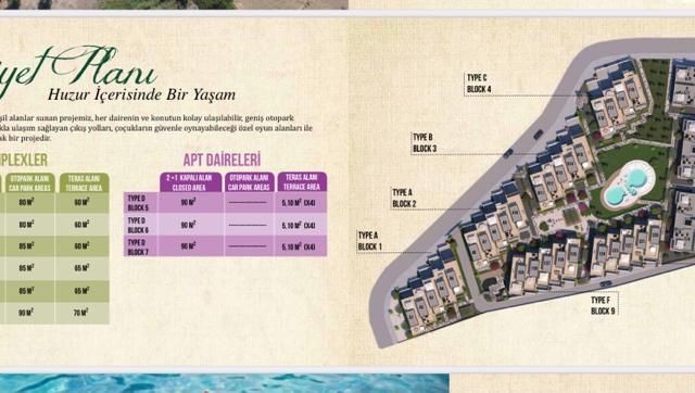 Amazing project in Zeytinlik, ready to move! 2+1 apartment and triplex villas for sale in beautiful site with swimming pool.