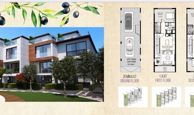 Zeytinlikte taşınmaya hazır muhteşem 2+1 satılık daireler ve triplex konutlar havuzlu sitede.