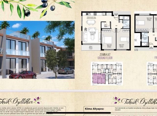 Великолепные квартиры 2 + 1 на продажу и готовые к заселению триплексные резиденции в оливковой роще в комплексе с бассейном. ** 
