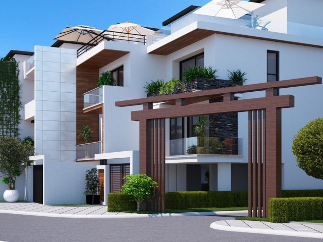 Amazing project in Zeytinlik, ready to move! 3+1 triplex villas for sale in beautiful site with swimming pool.
