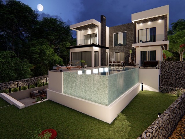 Amazing 4+1 modern triplex villa with swimming pool in Karmi, Kyrenia