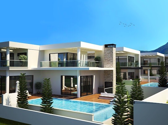 Luxury 4+1 modern villa with swimming pool in Kyrenia 