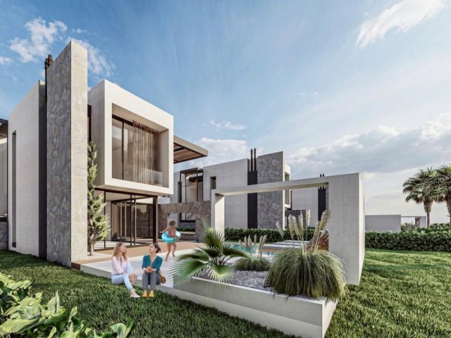 Modern design detached villa whose construction has just started in Karaoğlanoğlu