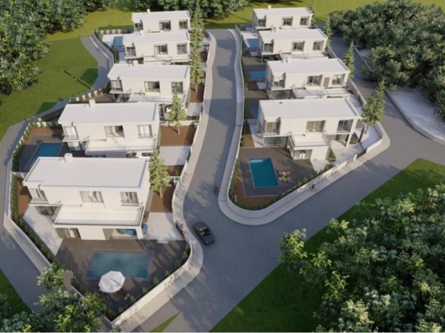Luxury, design 5+2 triplex villas for sale in Bellapais