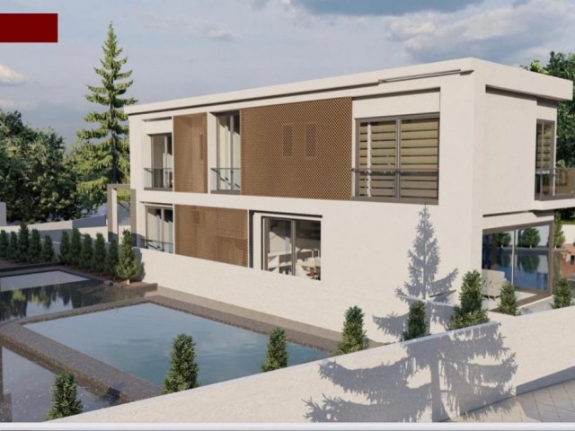 Luxuriöse Designvillen mit 5+2 Triplex-Villen zum Verkauf in Bellapais