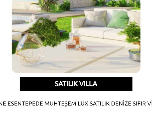 GİRNE ESENTEPEDE MUHTEŞEM LÜX SATILIK DENİZE SIFIR VİLLA