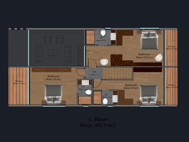 Lapta’da satılık lüks 3+1 villa