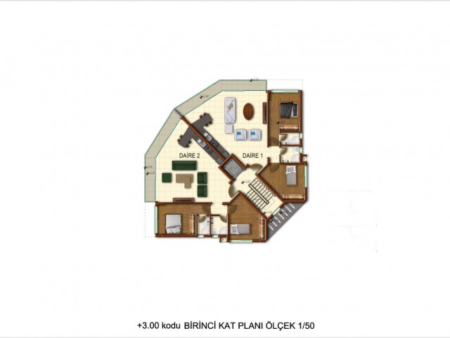 2+1 standard and duplex for sale in Girne Merkez