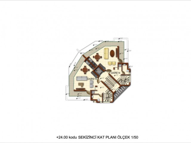 Girne Merkez’de satılık 2+1 standart ve dupleks