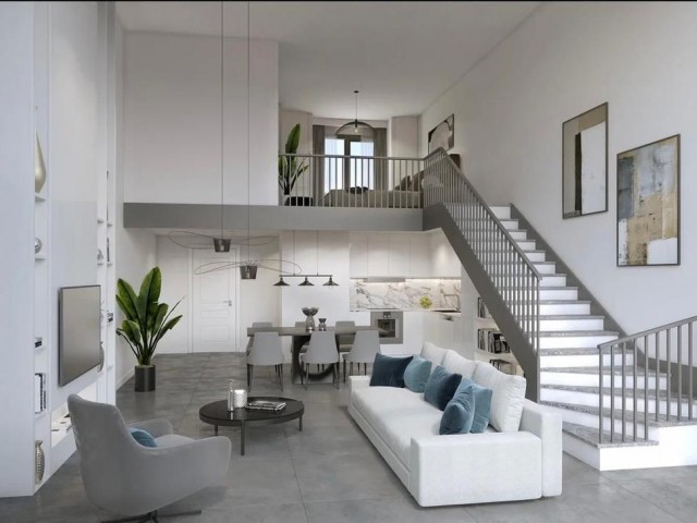 1+1 loft penthouse for sale in Esentepe