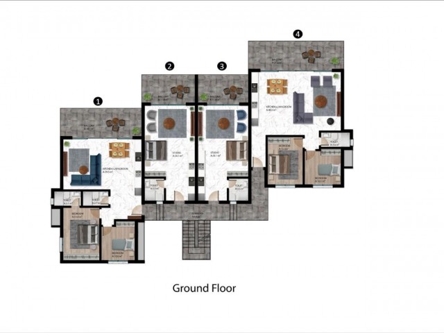 Esentepe’de satılık Bahçeli stüdyo ve 1+1 teraslı loft daire