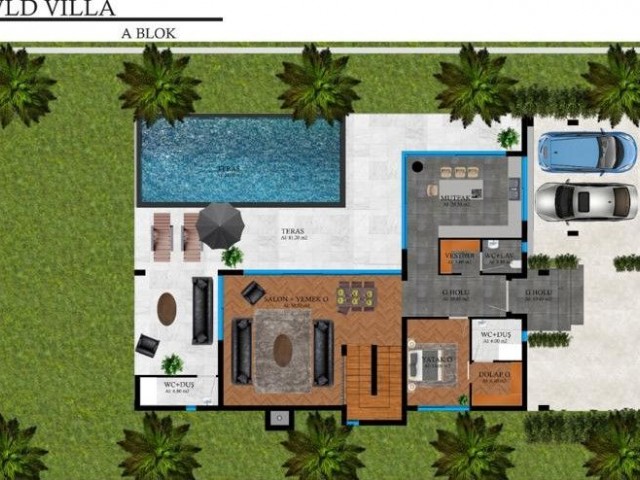 3+1 Luxusvilla zum Verkauf in Alsancak, mit Meerblick. FERTIG!!!