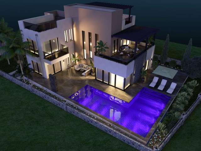 Luxuriöse 4+1-Villa zum Verkauf in Alsancak, Sonderprojekt !!!