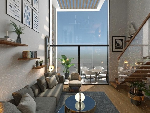 2+1 loft penthouse for sale in Esentepe