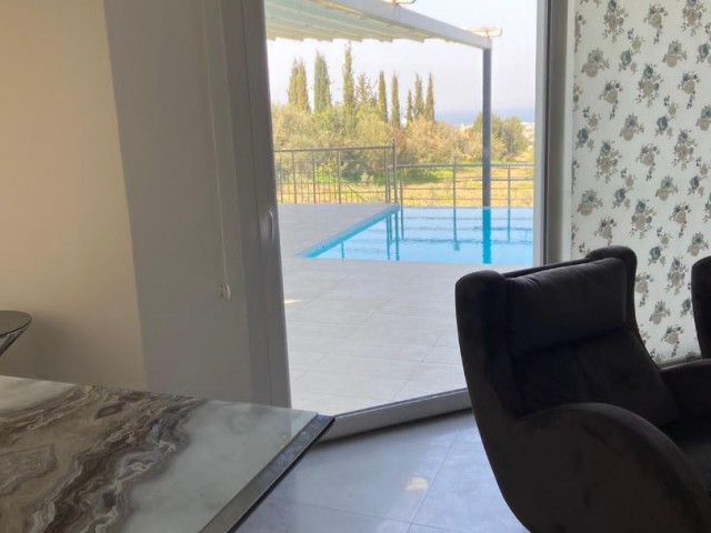 3+1 luxury villa with pool and sea view for rent in Ozankoy