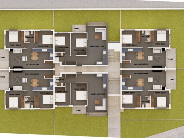 2+1 apartments for sale in Girne, Bosphorus, Turkish title deed, ready !!!!!!