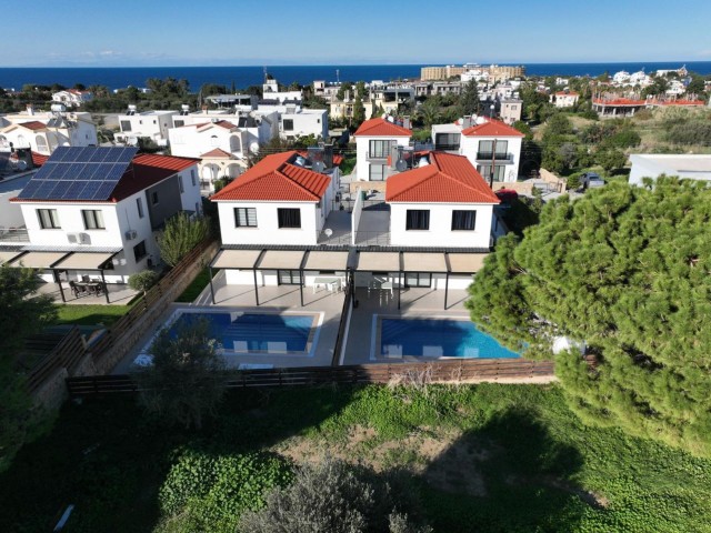 4+1 twin villas for sale in Edremit, Kyrenia, with private pool