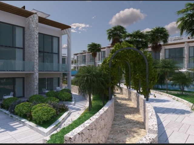 1+1 apartment with garden for sale in Esentepe, Kyrenia