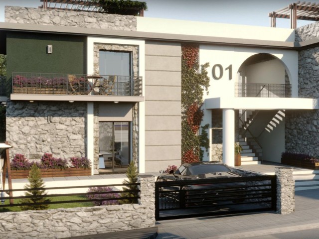 Luxury 3+1 Apartments with Modern Architecture for Sale in Catalkoy, Kyrenia Last 2 Units