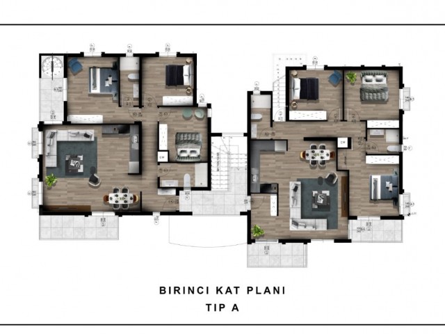 Luxury 3+1 Apartments with Modern Architecture for Sale in Catalkoy, Kyrenia Last 2 Units