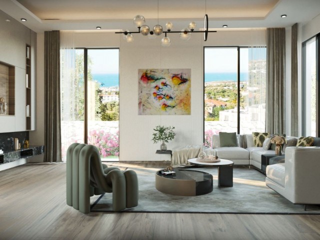 Luxuriöse 3+1 Wohnungen mit moderner Architektur zu verkaufen in Catalkoy, Kyrenia Letzte 2 Einheiten