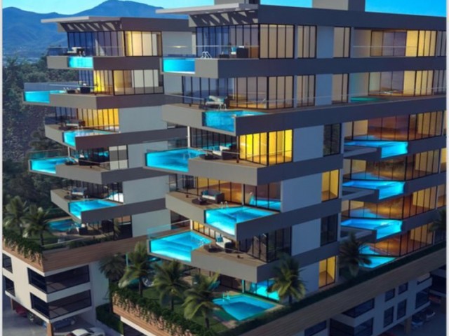 3+1 magnificent apartments for sale in Karakum, Kyrenia