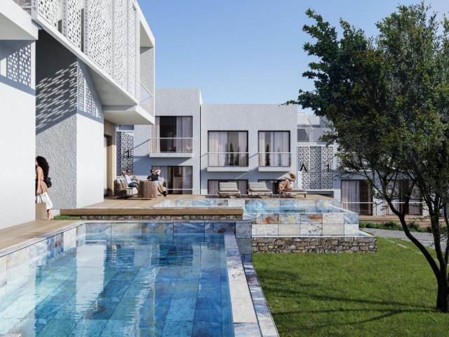 فروش آپارتمان 1+1 در کارشیاکا، در پروژه ای جدید، با باغ و تراس پشت بام، برای زندگی مجلل!!!!