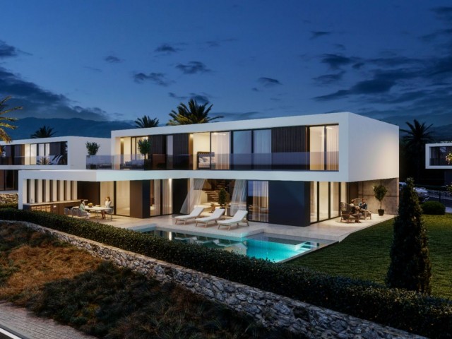 Magnificent Luxury 4 and 5 Bedroom Sea and Mountain View Pool Villas for Sale in Çatalköy, Kyrenia