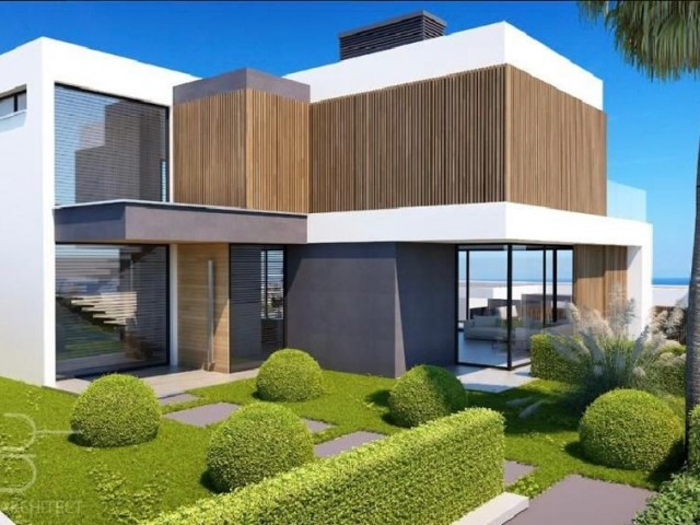 ویلاهای 4+1 فوق لوکس با باغ خصوصی و تراس، استخر شنا، معماری مدرن برای فروش در Girne Bellapaiste