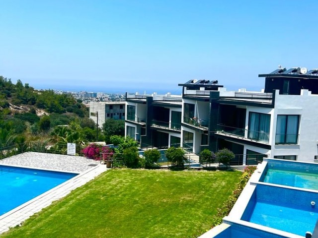 4+1 luxury duplex apartment for sale  with swimming pool in Kyrenia Bellapais