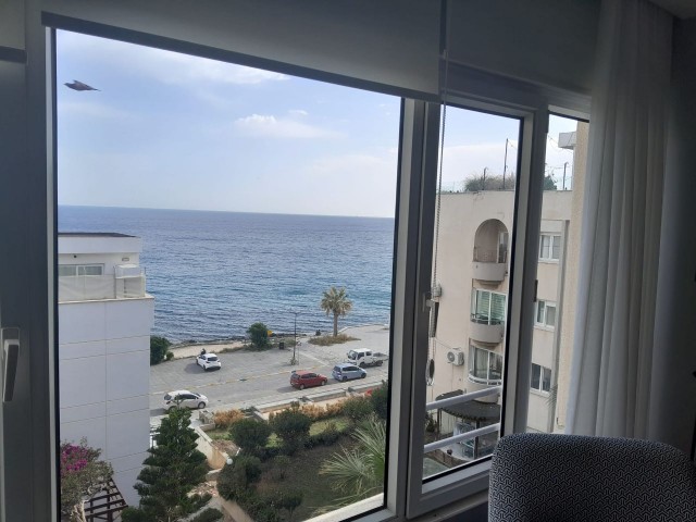 3+1 Sea side Apartment with swimming pool for sale in center of Kyrenia