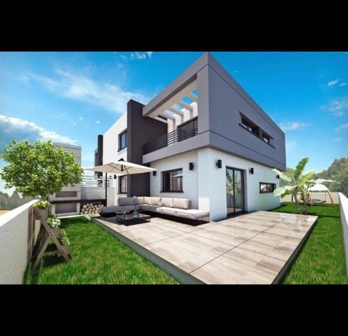 4+1 luxury semi-detached villas for sale in Kyrenia, Bosphorus