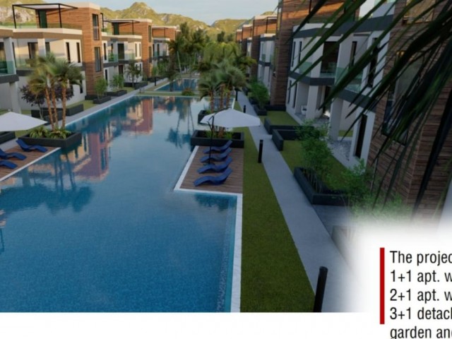 1+1, 2+1 LUXURY FLATS AND 3+1 VILLAS FROM THE PROJECT FOR SALE IN İSKELE / BOĞAZ