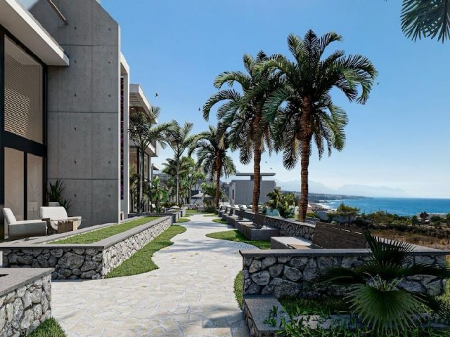 2+1 loft garden apartment for sale in Esentepe next to the sea