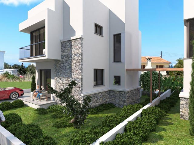 Modern Design 500 Meters to the Sea Opportunity 3+1 Villa for Sale in Karşıyaka, Kyrenia with Sea and Mountain Views