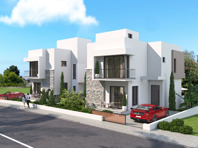 Modernes Design, 500 Meter vom Meer entfernt, Gelegenheit 3+1 Villa zum Verkauf in Karşıyaka, Kyrenia mit Meer- und Bergblick