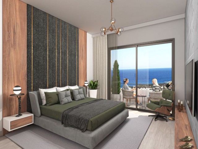 Girne Karşıyaka'da Deniz ve Dağ Manzaralı Modern Tasarım Denize 500 Metre Fırsat Satılık 3+1 Villa