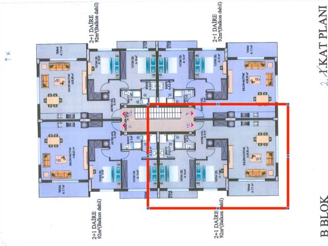 Geräumige 2+1 Penthouse-Wohnung zum Verkauf in Alsancak, Kyrenia