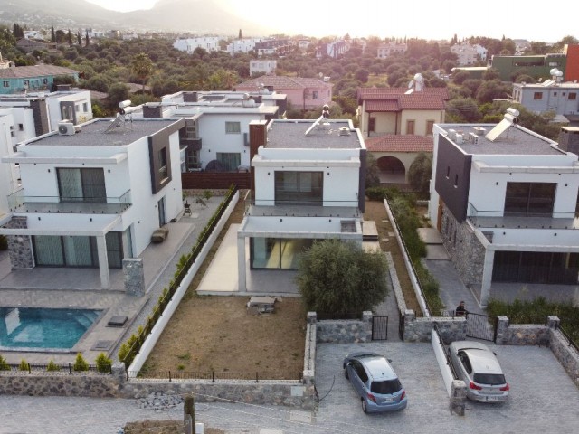 New 3+1 Garden Villa in a Magnificent Location Parallel to the Main Road in Kyrenia Çatalköy