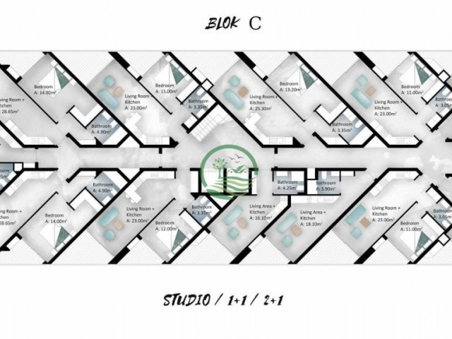 STUDIO WOHNUNGEN ZUM VERKAUF IN GÜZELYURT GAZIVERENDE ** 