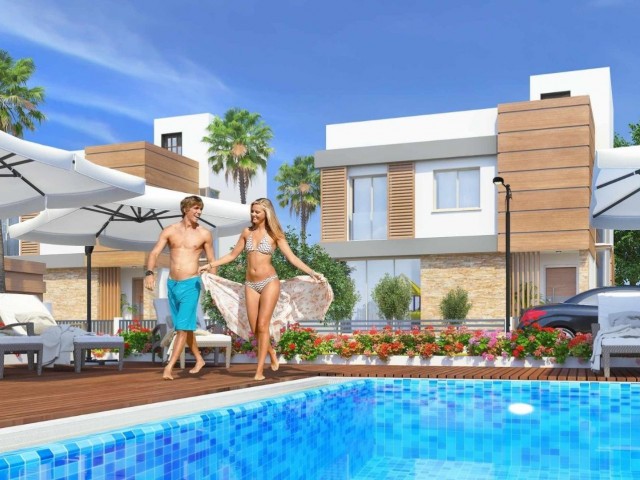 New Ready-to-Deliver Villas in Famagusta Yeniboğaziçi a Complex with Pool