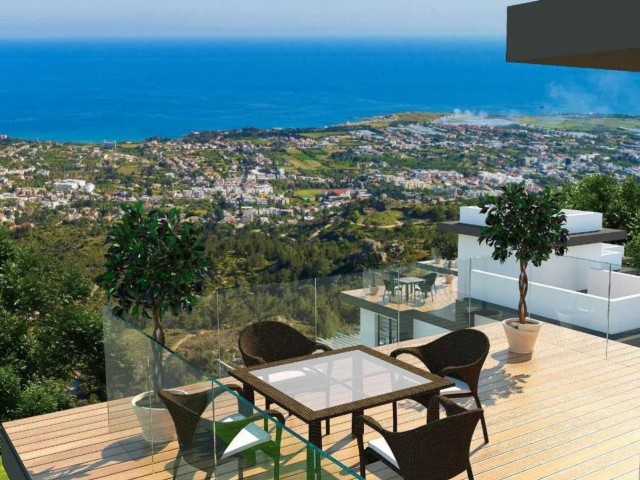 Superlux-Villen mit privatem Pool und Berg- und Meerblick zum Verkauf in Girne Lapta