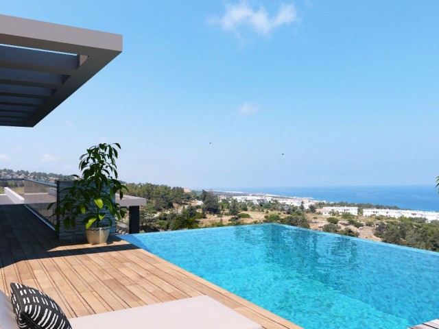 VILLAS WITH SEA AND MOUNTAIN VIEW SWIMMING POOLS FOR SALE IN KYRENIA, ESENTEPE