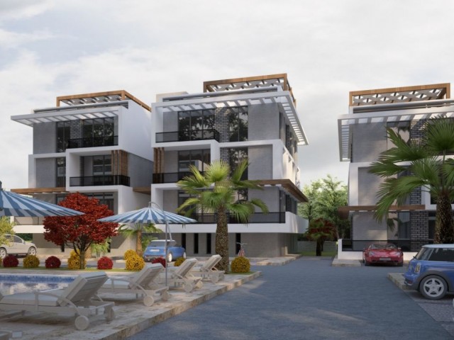 KYRENIA, LAPTA 1+1 LOFT CONCEPT APARTMENTS WITH CENTRAL HEATING AND COOLING SYSTEM & CITTASLOW CONCEPT HAS BEEN USED 